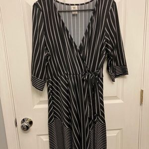 NWOT Striped Wrapper Dress Size XL